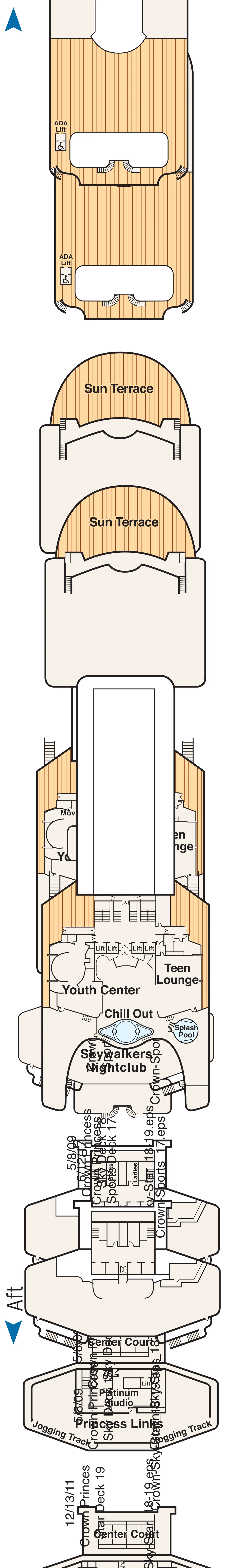 Crown Princess — Deck 17 — Sports deck plan