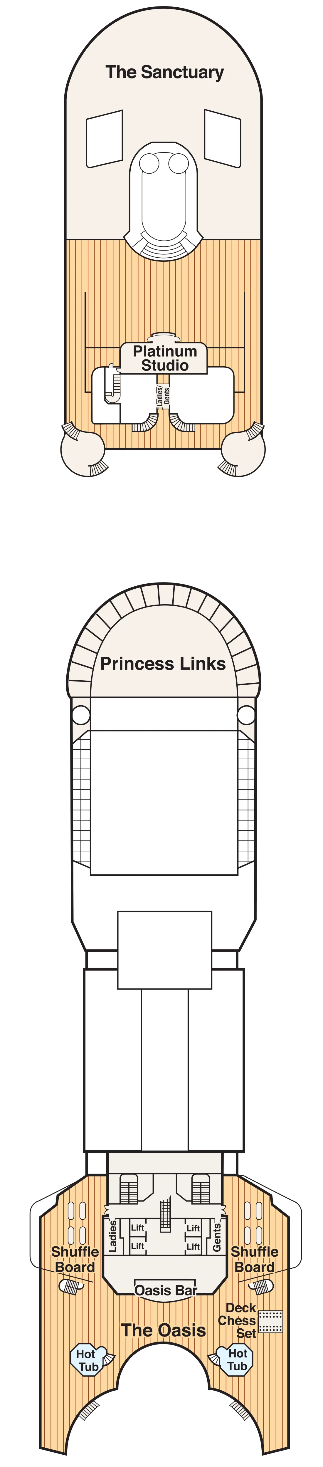 Diamond Princess — Deck 16 — Sports deck plan