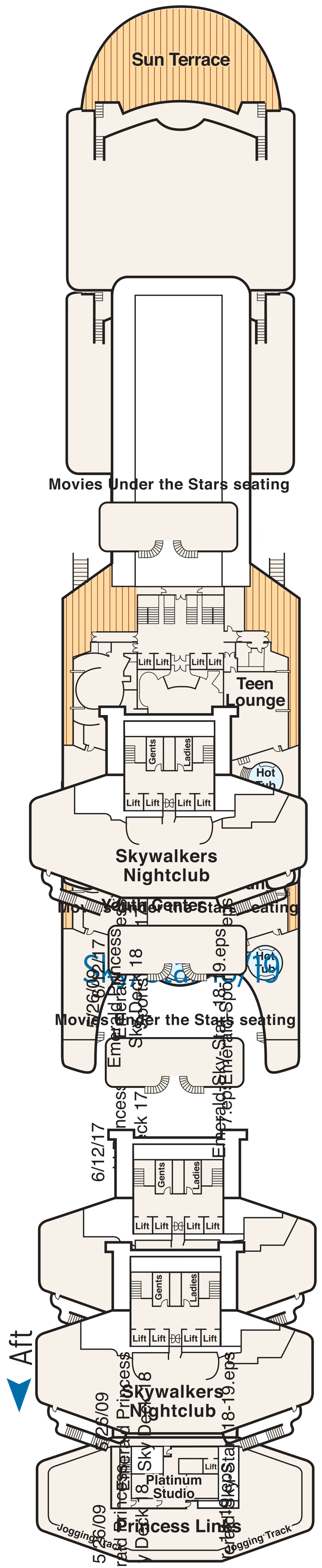 Emerald Princess — Deck 17 — Sports deck plan