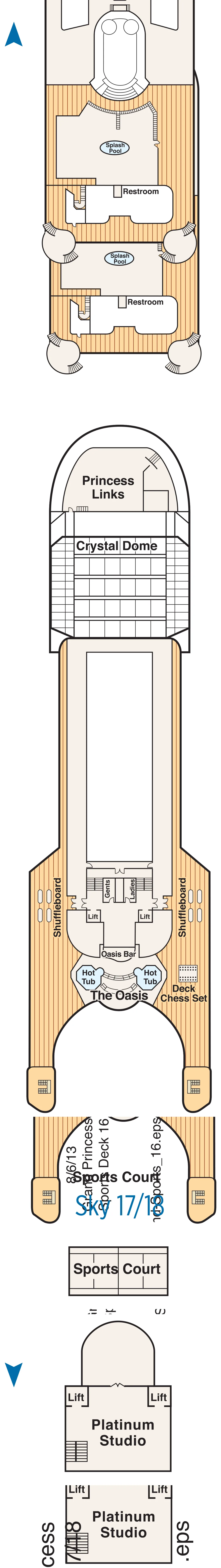 Grand Princess — Deck 16 — Sports deck plan