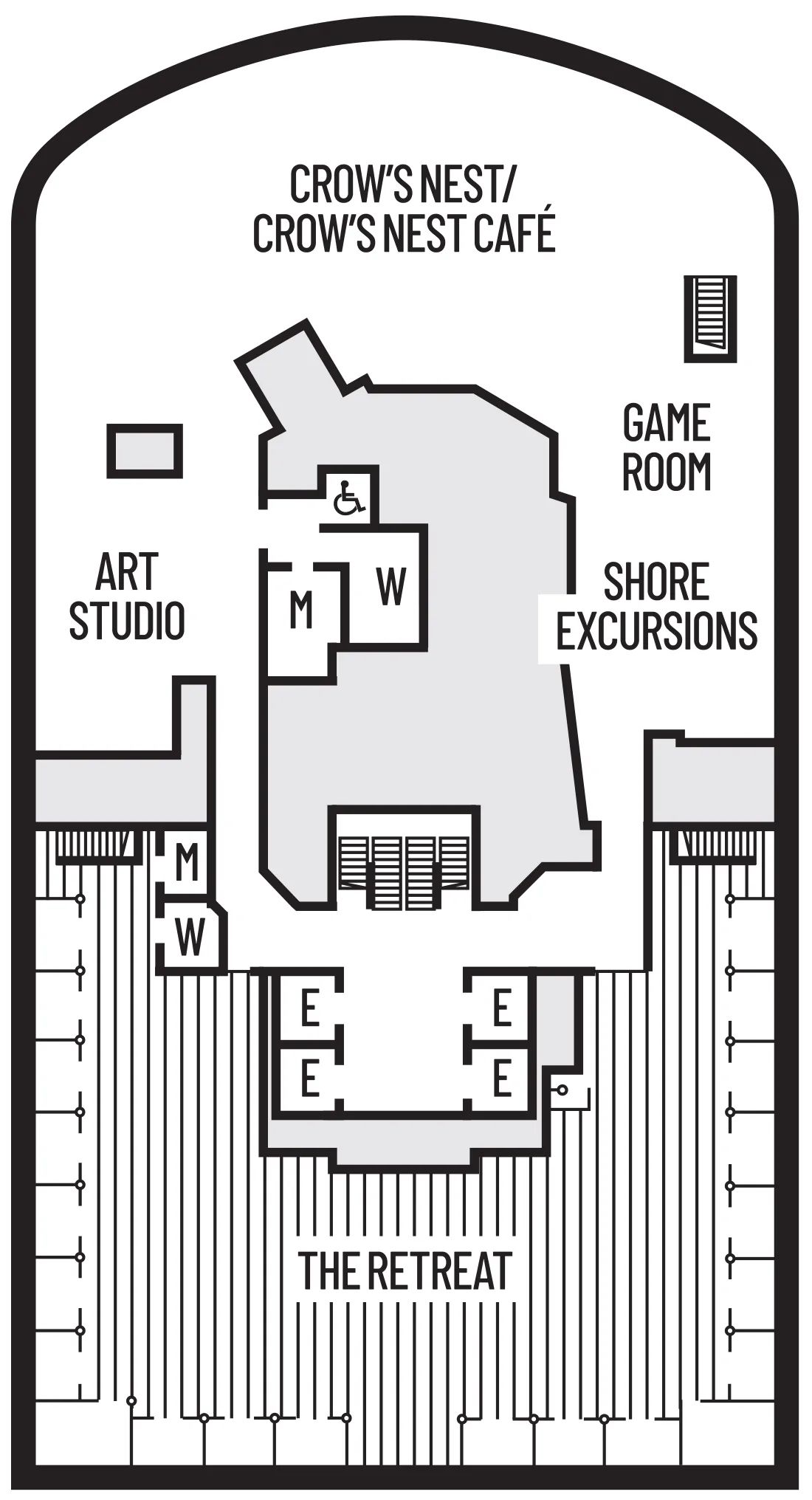 Koningsdam — Deck 12 — Observation Deck deck plan