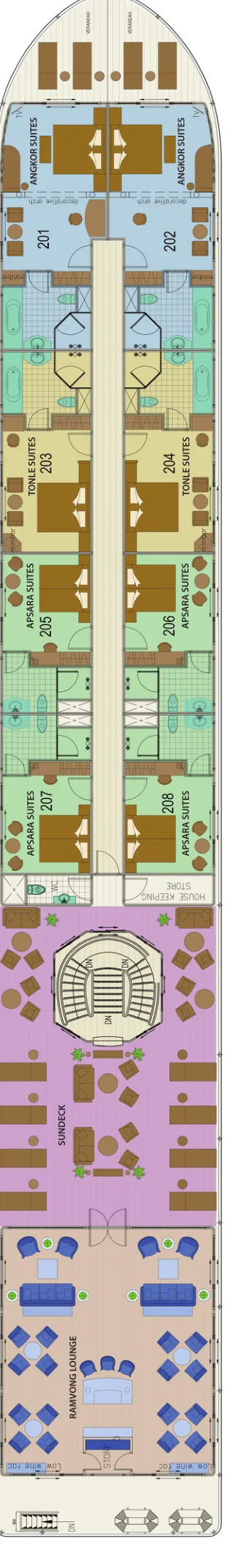 Mekong Princess — Upper Deck deck plan