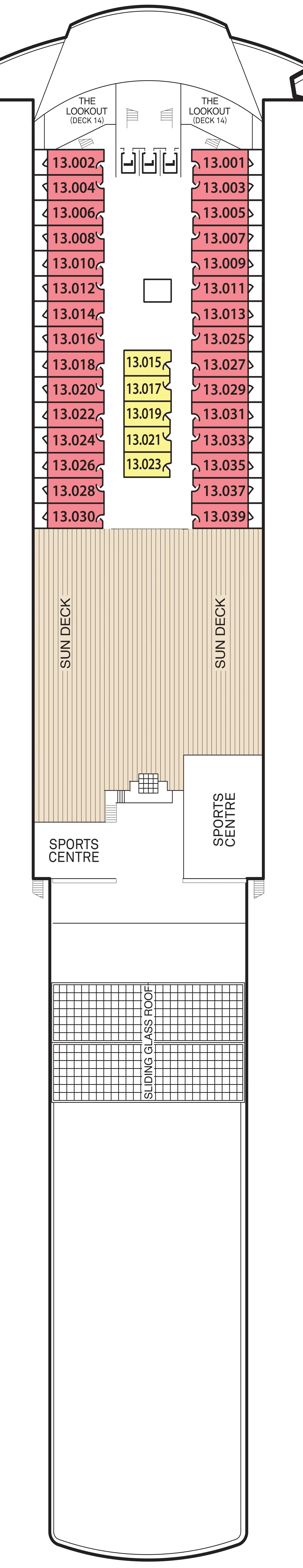 Queen Mary 2 — Deck 13 deck plan