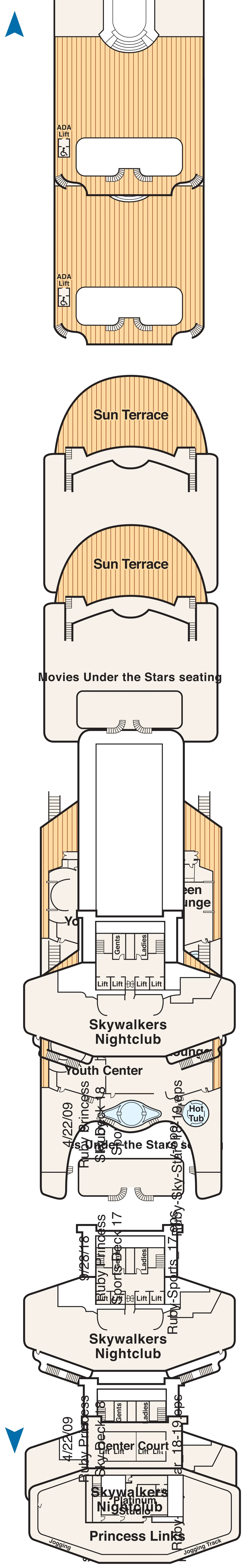 Ruby Princess — Deck 17 — Sports deck plan