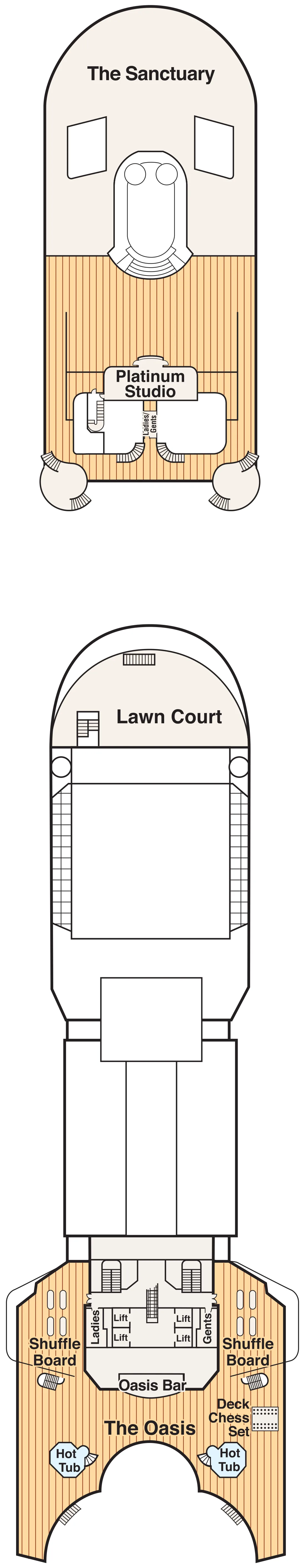 Sapphire Princess — Deck 16 — Sports deck plan